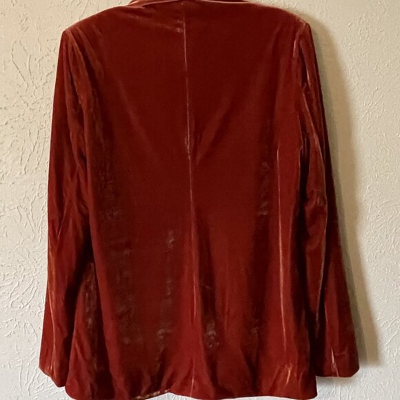 NWT Entro women's burnt orange Velvet Blazer, Size M - Picture 2 of 3
